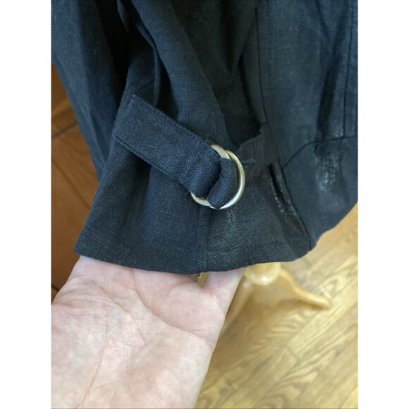 Soft Surroundings Women's Alicante Linen Blend Topper Sz L New Black cardigan 89 - Picture 6 of 10